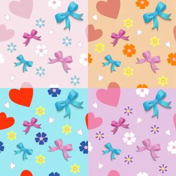 Seamless with bows Stock Illustration