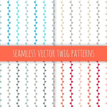Seamless branch vector patterns set. Twig  backgrounds 스톡 일러스트