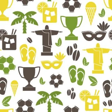 Seamless brazil background Stock Illustration