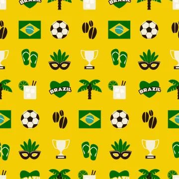 Seamless brazil background Stock Illustration