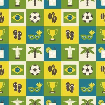 Seamless brazil background Stock Illustration