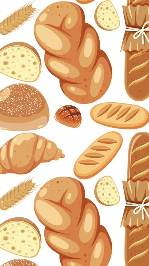 Seamless Bread Animation with Colorful Background Transitions 스톡 동영상 305430643