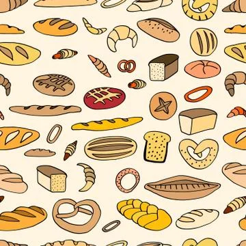 Seamless bread background Illustrazione stock