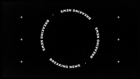 Seamless Breaking News circle frame visual textured, overlay black screen Stock Footage 155387734