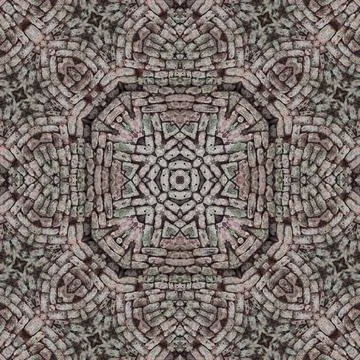 Seamless brick pattern. Brick wall texture. Mosaic kaleidoscope brick wall 스톡 일러스트