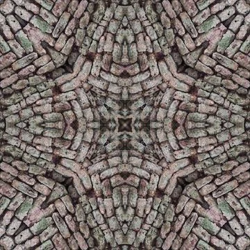 Seamless brick pattern. Brick wall texture. Mosaic kaleidoscope brick wall Illustrazione stock