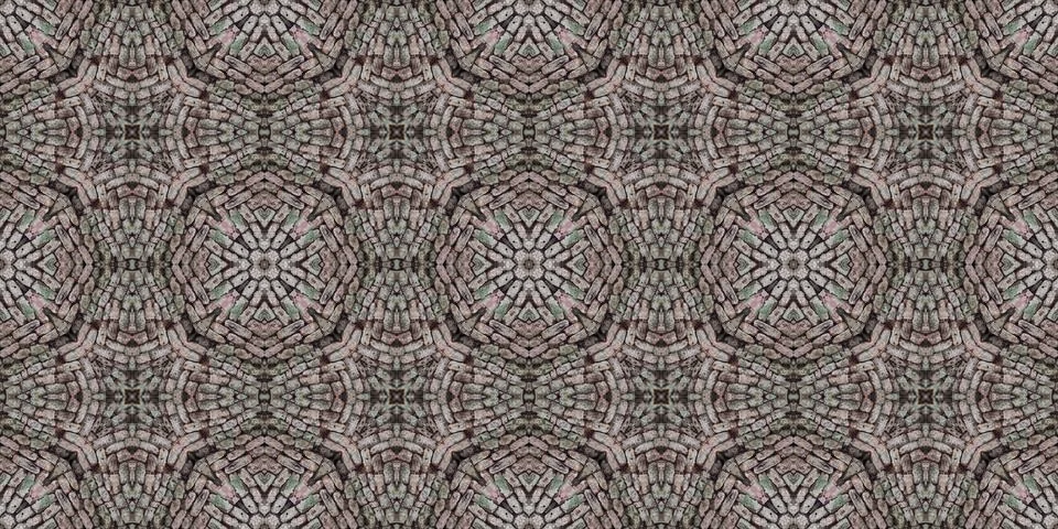 Seamless brick pattern. Brick wall texture. Mosaic kaleidoscope brick wall Illustrazione stock
