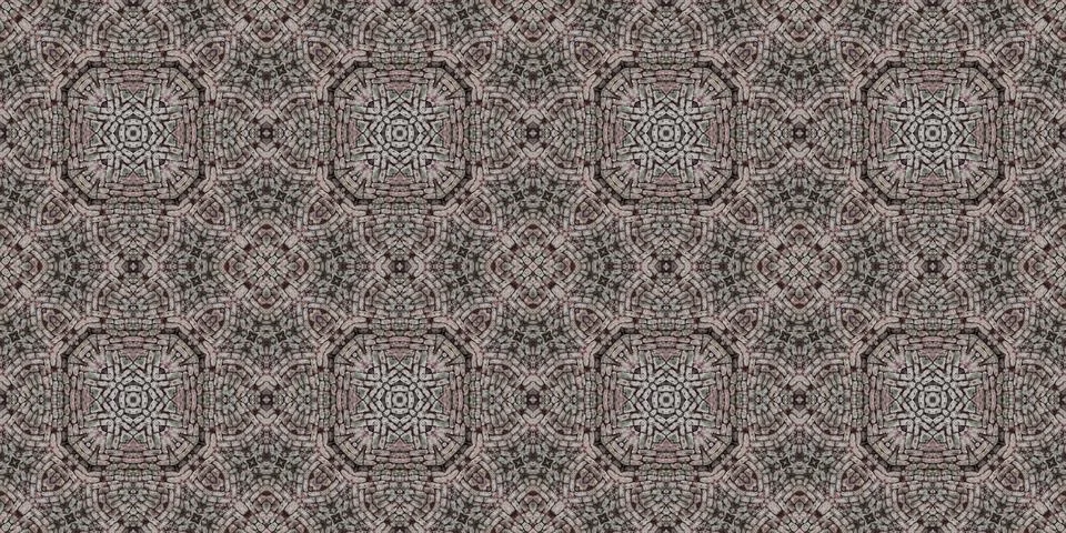 Seamless brick pattern. Brick wall texture. Mosaic kaleidoscope brick wall 스톡 일러스트
