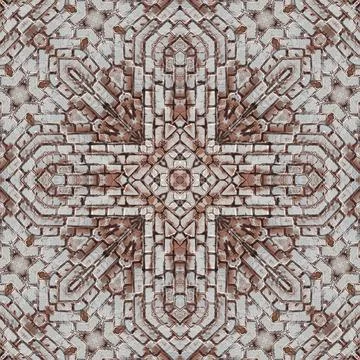 Seamless brick pattern. Brick wall texture. Mosaic kaleidoscope brick wall Stock Illustration