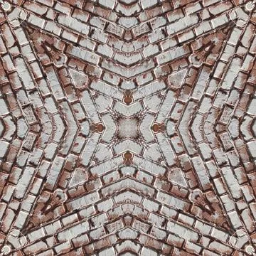 Seamless brick pattern. Brick wall texture. Mosaic kaleidoscope brick wall Stock Illustration
