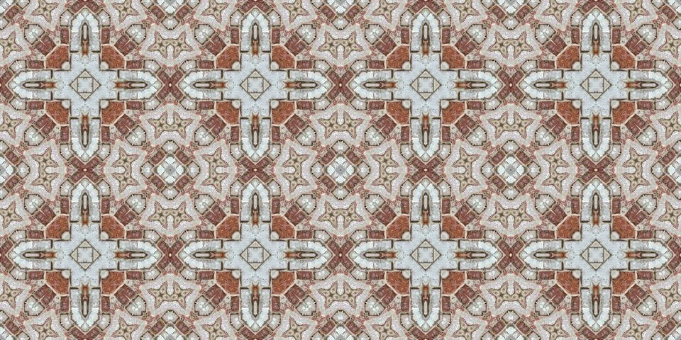 Seamless brick pattern. Brick wall texture. Mosaic kaleidoscope brick wall イラスト素材