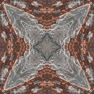 Seamless brick pattern. Brick wall texture. Mosaic kaleidoscope brick wall Stock Illustration