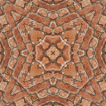 Seamless brick pattern. Brick wall texture. Mosaic kaleidoscope brick wall 스톡 일러스트