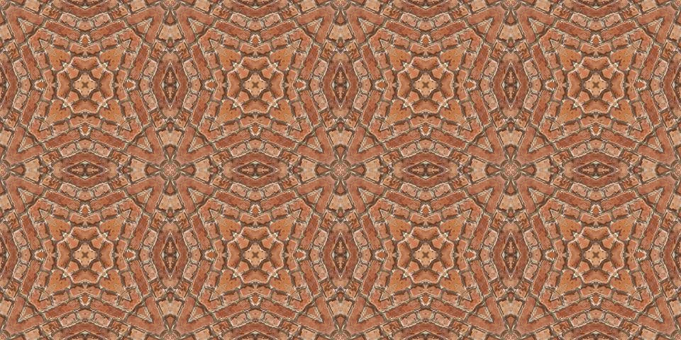 Seamless brick pattern. Brick wall texture. Mosaic kaleidoscope brick wall Stock Illustration