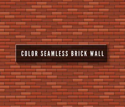 Seamless Brick Wall Surface. Old Red Brick Wall Background. Urban Wall Textur Illustrazione stock