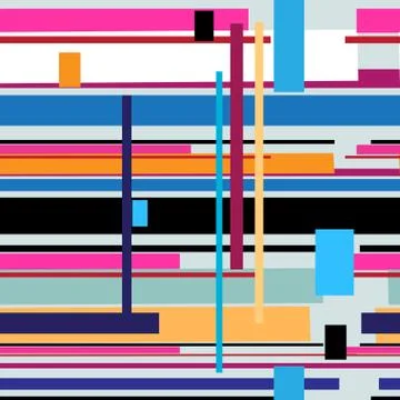 Seamless bright abstract pattern of geometric objects 스톡 일러스트