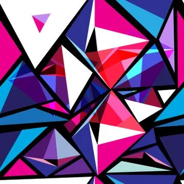 Seamless bright abstract pattern of geometric objects Stock Illustration