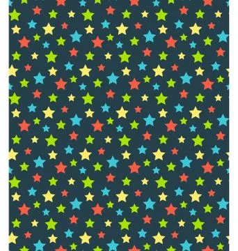 Seamless bright abstract pattern  with stars isolated on blue Stock Illustration