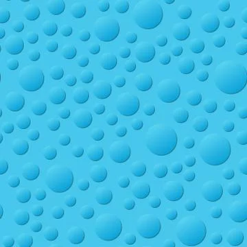 Seamless bright blue pattern with bubbles. Vector illustration Stock Illustration