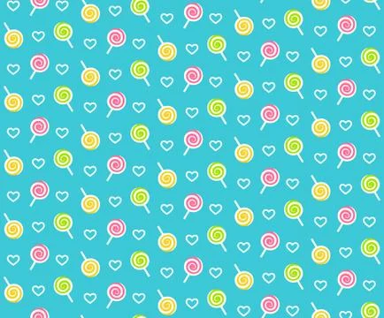 Seamless bright childish abstract pattern with lollipop Stock Illustration
