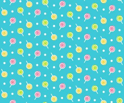 Seamless bright childish abstract pattern with lollipops Stock Illustration