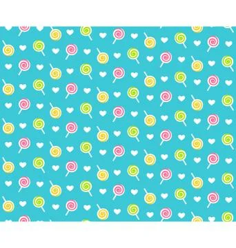 Seamless bright childish abstract pattern with lollipops Stock Illustration