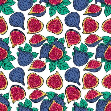 Seamless bright color figs Ilustración de archivo