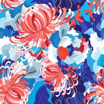 Seamless bright floral pattern Stock Illustration