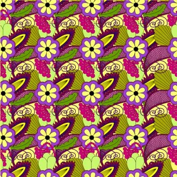 Seamless bright floral pattern. Vector illustration Stock Illustration