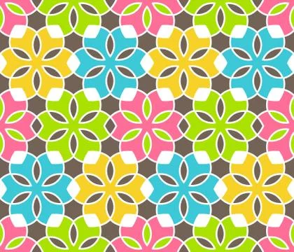 Seamless Bright Fun Abstract Ornament Pattern Stock Illustration