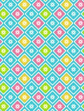 Seamless bright fun abstract pattern with flowers Stock Illustration
