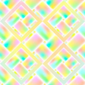 Seamless bright geometric repeating pattern of rhombuses and rectangles. Vect Stock Illustration