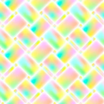 Seamless bright geometric repeating pattern of rhombuses and rectangles. Vect Stock Illustration