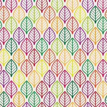 Seamless bright leaf pattern. Vector illustration. Stock Illustration