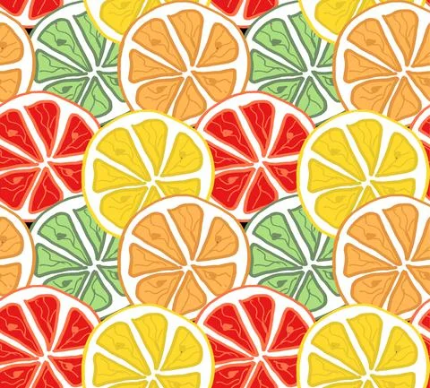 Seamless bright light pattern with Fresh citrus 스톡 일러스트