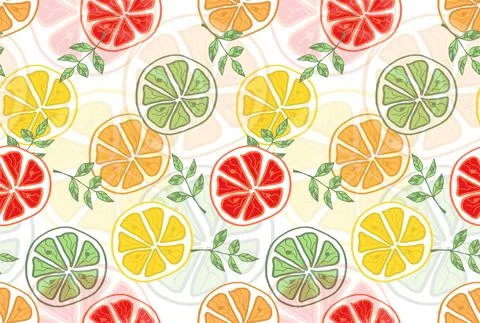 Seamless bright light pattern with Fresh citrus Stock Illustration
