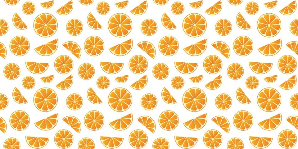 Seamless bright light pattern with oranges for fabric, drawing labels, print 스톡 일러스트
