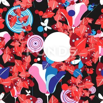 Seamless bright natural pattern Stock Illustration