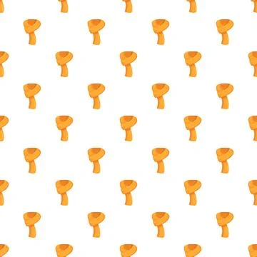 Seamless bright orange winter scarf repeating pattern Stock Illustration