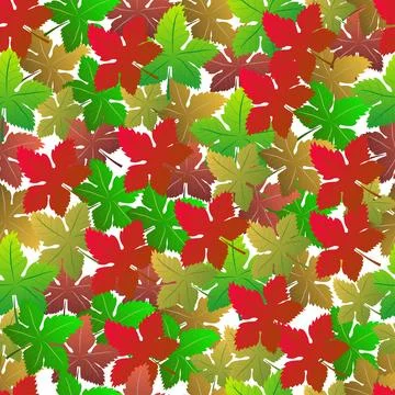 Seamless bright pattern with colored maple leaves 스톡 일러스트