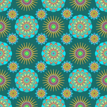 Seamless bright pattern in ethnic style Stock Illustration