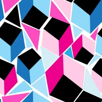 Seamless bright pattern of geometric objects 스톡 일러스트