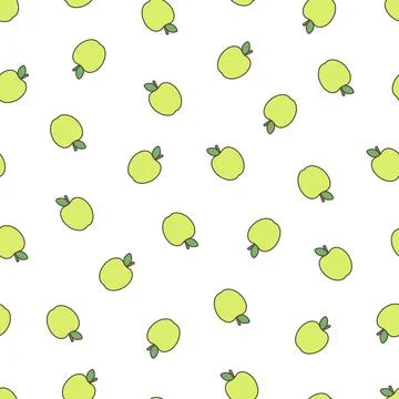 Seamless bright pattern with whole green apples Stock-Illustration
