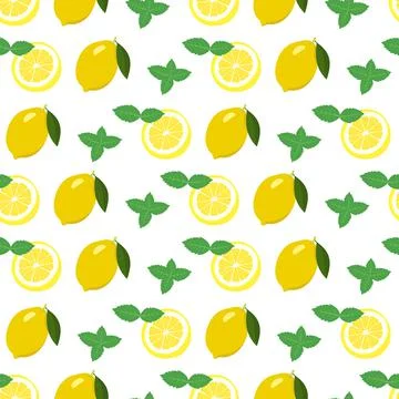 Seamless bright spring and summer pattern with lemon Illustrazione stock