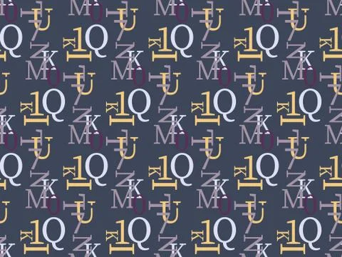 Seamless bright spring pattern with alphabet and   letter. Stock Illustration