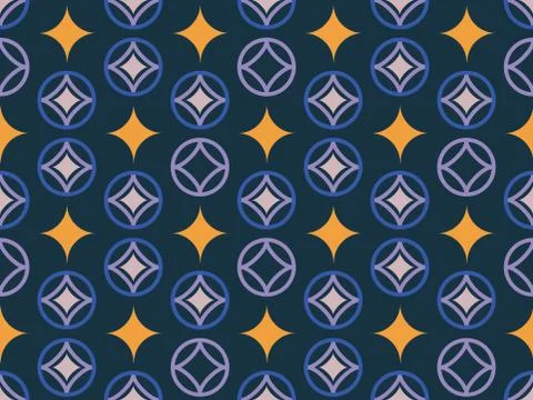 Seamless bright spring pattern with  and   rhombus. Illustrazione stock