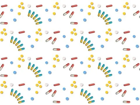 Seamless bright spring pattern with  capsules and   capsules. Illustrazione stock