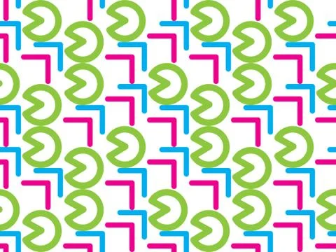 Seamless bright spring pattern with  children's scribbles and   symbol. Illustrazione stock