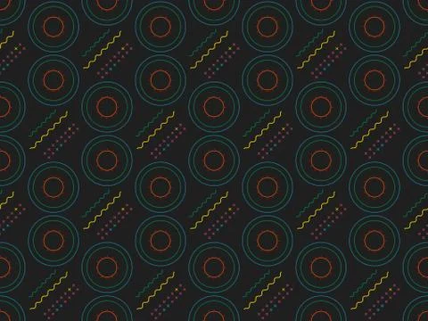 Seamless bright spring pattern with circle and  . Stock Illustration