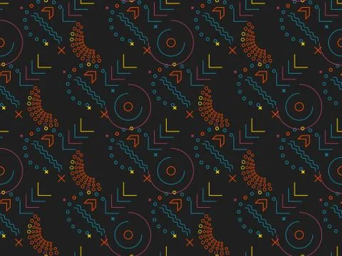 Seamless bright spring pattern with circle and   connection. Stock Illustration